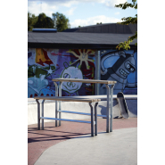 Banquette haut public Zeta réf 8037073 - Hags - Gris/Galvanisé - Scellement béton_2