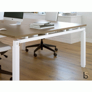 Bureau bench 2 personnes ROCK - MOBEL LINEA - 120, Acacia foncé_0