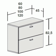 Armoire 2 tiroirs pour dossiers suspendus - haut. 81 cm (2 largeurs au choix) So Madrid_2