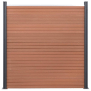 Vidaxl ensemble de panneaux de clôture marron 872x186 cm wpc 3211834_2