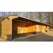 3 Boxes + Abri avec Poteaux Métalliques - BOX030 - Bois Douglas et Acier Galvanisé_2