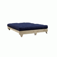 Banquette convertible FRESH PIN - Coloris marine - Couchage 140 x 200 cm - Structure en pin massif - Matelas futon confortable_2