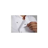 William - Veste de cuisine homme col Mao - Vincent Albane - manches courtes ou longues, double pressionnage, blanc ou noir_2