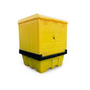 Abri de stockage sécurisé pour cubitainer - 1260 L - Rétention extérieure en PEHD avec carénage et portes verrouillables_2