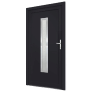 Vidaxl porte d'entrée anthracite 88x200 cm pvc 3187903_2