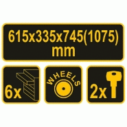 Vorel armoire à roulettes avec 6 tiroirs 62x33x107 cm 434374_2