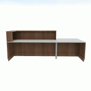 Bureau d'accueil mixte avec PMR Delta Plus - Mobel Linea - Gauche, Acacia foncé, 282_3