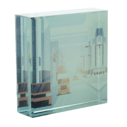 Bloc en verre rectangulaire - Transparent - Livré en boîte cadeau avec fenêtre - 222,22 g_2