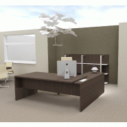 Bureau avec retour T45 finition bois- Quadrifoglio. - 220, Gauche, Eucalyptus 53_0