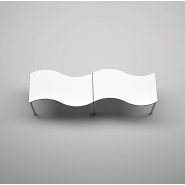 Table d'école Wave - structure métallique réglable en hauteur - finition blanche_2