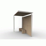 Abri bus nut / structure en acier / bardage en bois / avec banquette / 300 x 149.9 cm_2