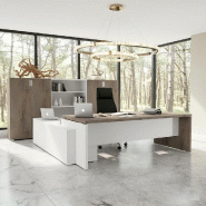 Bureau Bi-colore TAK avec rangement intégré - Mobel Linea - 205, Droite, Chêne grisé_0