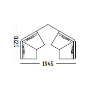 Ensemble modulable City connecté 4 places - Référence 8851 FA C - Design Roberto Alves et João Teixeira - Fabrication portugaise_2