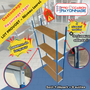 Lot d'étagères PROVOST avec plaque isorel - 9000mm de longueur totale !_2