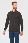 Polo maille piquée manches longues homme - Réf: K280 - Kariban - 100% coton - Coupe ajustée - Maille piquée avec col 3 boutons_2