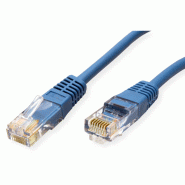 Cordon ROLINE Cat.5e (Classe D) UTP confectionné, bleu, 0,5 m_2