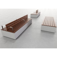 Banc public en béton Dynamic - solide gris ou blanc - dimensions de 1 à 4 mètres_2