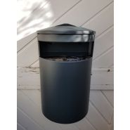 Cendrier poubelle murale ou poteau - 40L - haute résistance anticorrosion et anti-UV_2