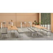 Table PLANIA - modulaire, personnalisable avec finitions chêne ou noyer, et pieds réglables_2