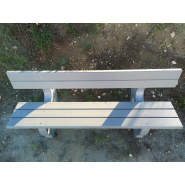 Banc public avec dossier 180 cm - 100% recyclé - robuste et sans entretien_3