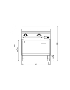 Plancha électrique plaque acier Martin sur placard ouvert MBM - 15 mm - 2x7 Kw_2