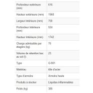 148564w - Armoire de sécurité coupe-feu G 901, 90 minutes - 3 étagères réglables et portes battantes verrouillables_2