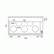Fourneau wok 5 bruleurs jumbo avec rideau d'eau asia ii cr BERTRAND - jumbo_2