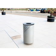 Poubelle publique Mielek R PA690 - acier zingué avec seau intérieur galvanisé_2
