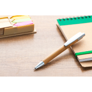 Stylo à bille en bambou - boîte cadeau noire - encre bleue_2