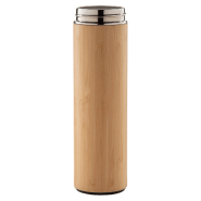Thermos avec thermomètre tactile LED - double paroi en inox et bambou - 500 ml avec infuseur à thé_2