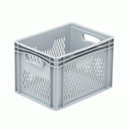 Bac euro ajouré - 190469 – Gris argenté - 600 x 400 x 170 mm_2