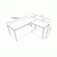 Bureau Manager avec retour X5 - Officity. - 180, Blanc, Orme_2
