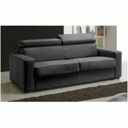 Canapé convertible express Sidney Deluxe 160 cm - Microfibre graphite - Matelas 16 cm haute résilience_2