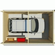 Garage simple bois / 17.5 m² / toit double pente / porte battante / 3.5 x 5 x 2.79 m_2