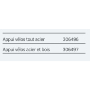 Appui vélos moderne KUB - avec ou sans élément décoratif en bois - Structure acier ou acier et bois_2