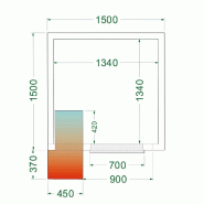 Chambre froide positive 3,66 m3 (1500 x 1500 x 2200 mm) avec monobloc de paroi_2