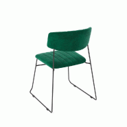 Mundo - Chaise empilable en velours vert_2