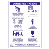 Panneau rigide A4 'Consignes Commerces' h.297 x l.210 mm - Réf : 494012 - Respect distances, CB sans contact, Se protéger, Utiliser gel_2