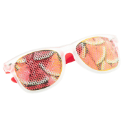 Lunettes de soleil en plastique - Protection UV400 - Monture transparente et branches colorées - Verres métalliques_2