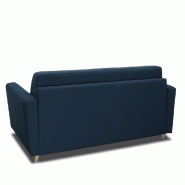 Canapé MEZZANO convertible express - Matelas 16 cm - Sommier métal 140 cm - Tissu tweed bleu nuit - Design scandinave_2
