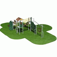 Structure de jeux inox 3 tours gamme Ama'Zone - AMA31503I - 3 toboggans et 2 ponts de corde_2