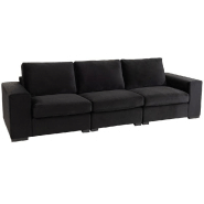 Canapé MEBUS noir - 2 places en velours côtelé - Style moderne et épuré_2