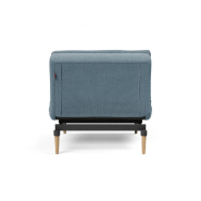 Fauteuil design Dublexo Styletto convertible lit 90x115 cm - pieds chêne naturel - tissu Soft Indigo_2