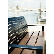 Banc public Alea UM395 - design original en bois et acier galvanisé - traitement anti-corrosion_2