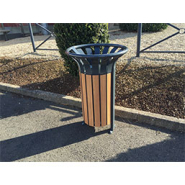 Corbeille publique anti-corrosion - LUCIO - 40L ou 60L avec structure en acier thermolaqué_2