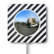 Miroir routier conforme - Gamme classique - 450 x 600 mm - Vision à 90° - Réflecteurs Plexi+, Poly+ et Inox Poli - Cadre en PVC - Fixation incluse_2