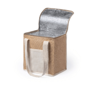 Sac isotherme zippé en jute et coton laminé - doublure aluminium - avec poche frontale en coton_2