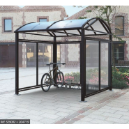 Abri vélos et motos voûte 'L' - profondeur 3 mètres - style classique - acier galvanisé et toiture en polycarbonate anti-UV_2