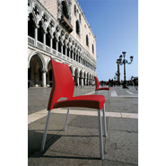Chaise empilable en polypropylène traité anti UV et anti statique - BEAUBOURG - coque teintée haute résistance - piétement alu_2