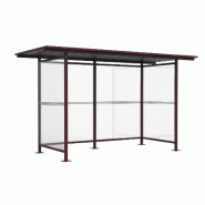 Abri bus bellecombe toiture plate / structure en acier / bardage en verre sécurit / avec banquette / 308 x 106 cm